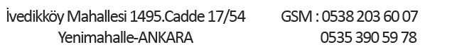 Adres: İvedikköy Mahallesi 1495.Cadde 17/54 Yenimahalle-ANKARA E-posta : bilgi@mikrosan.com.tr